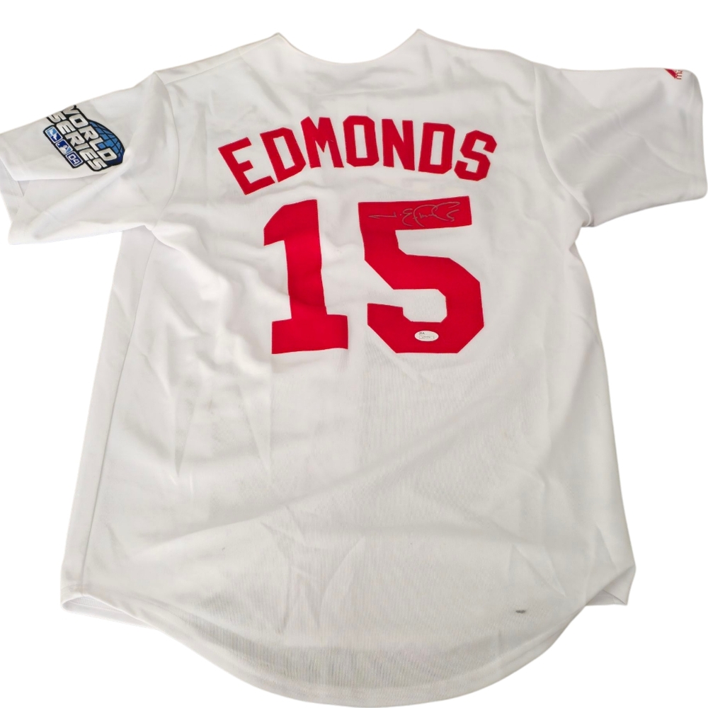 Jim Edmonds Signed Autograph St Louis Cardinals Majestic Baseball Jersey JSA COA